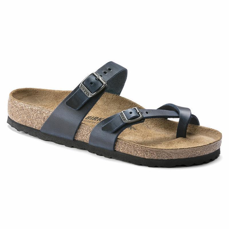 Birkenstock Oiled Læder Mayari Dame Blå | DK 397YXF